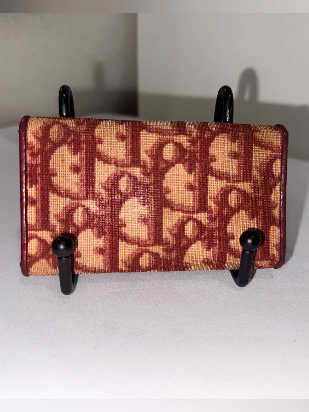 Dior Burgundy Trotter 6 Ring Key Case Card Holder